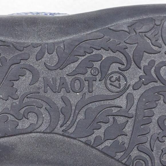 NAOT Penelope Python Stretch Slide Thong Sandals Cork Navy Blue Sz 37 US 6-6.5 - Picture 7 of 8